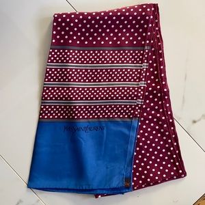 YSL silk scarf yves saint laurent polka dots